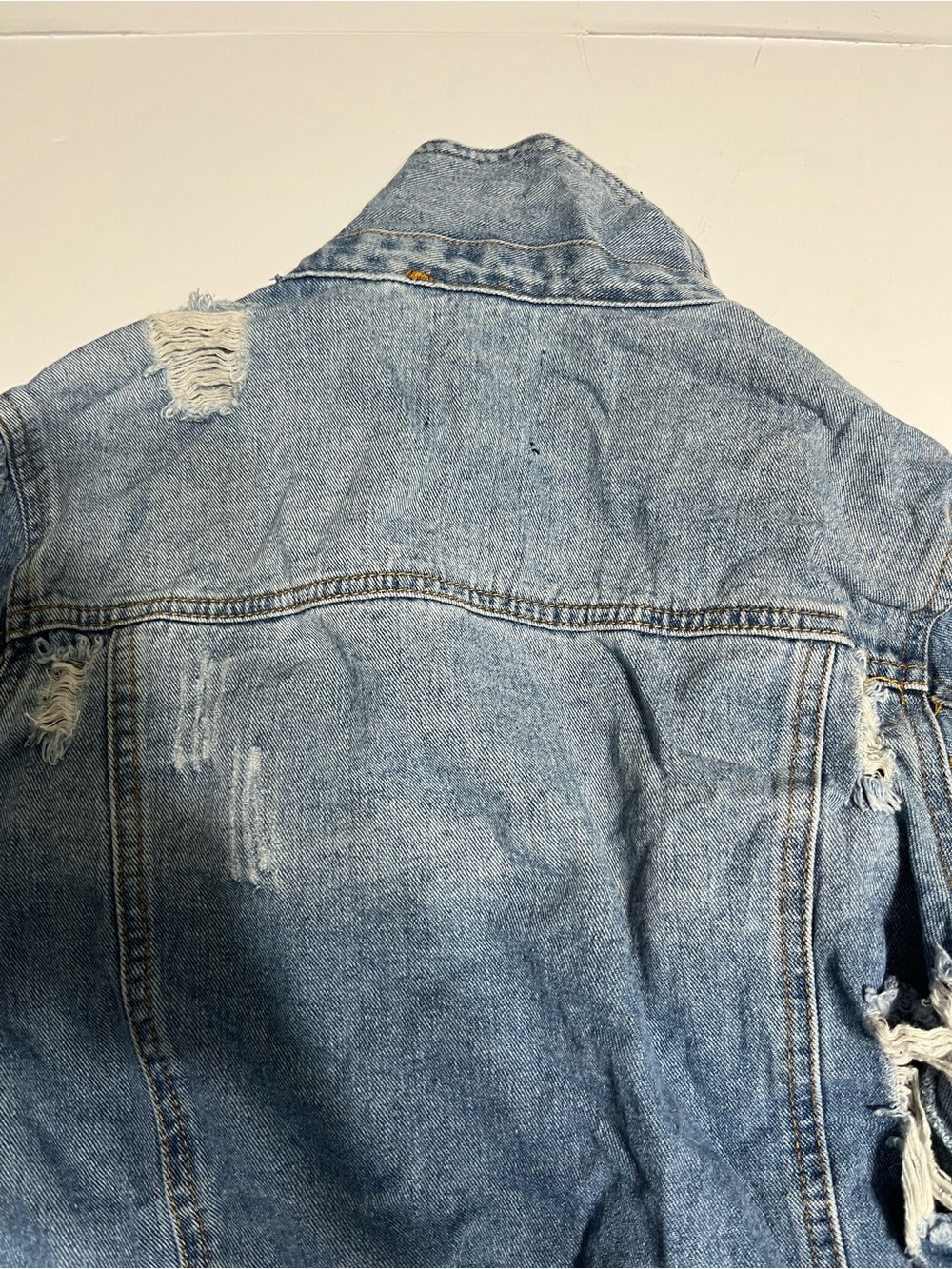 Almost Famous Light Blue Distressed Denim Jacket